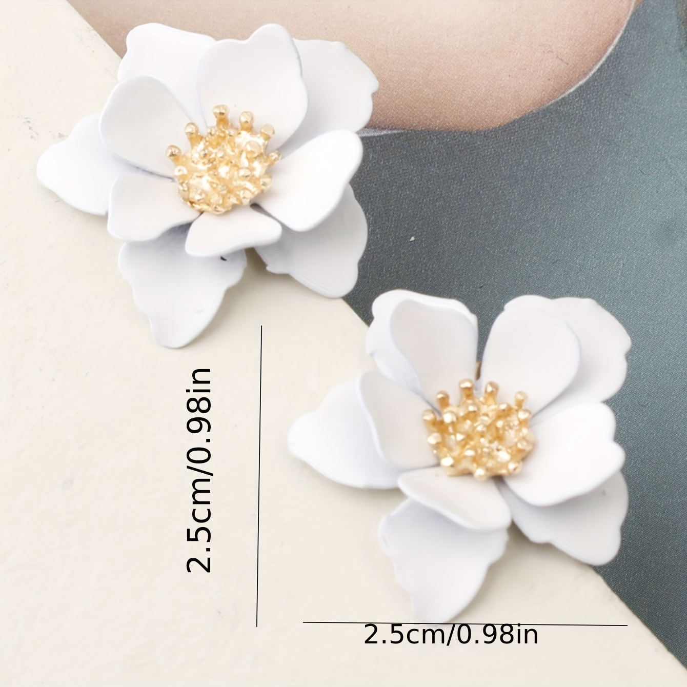 Matte Painted Flower Earrings Sweet Natural Style Ethnic Studs